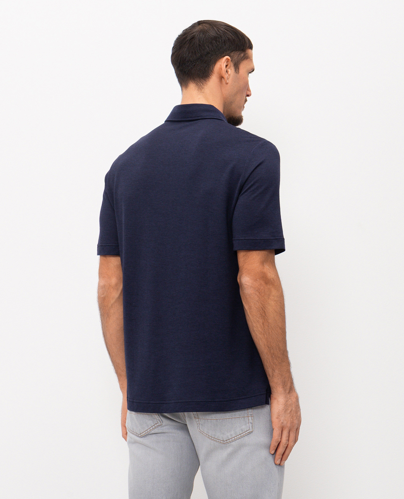 

Blue polo shirt with logo patch CAPOBIANCO