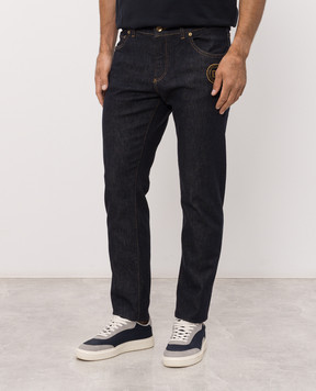 Dolce&Gabbana Blue jeans with DG brand appliqué GY07CZG8PF6