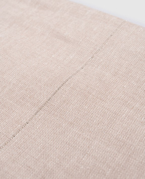 Peserico Beige linen stole with monil chain S31543C0CC824