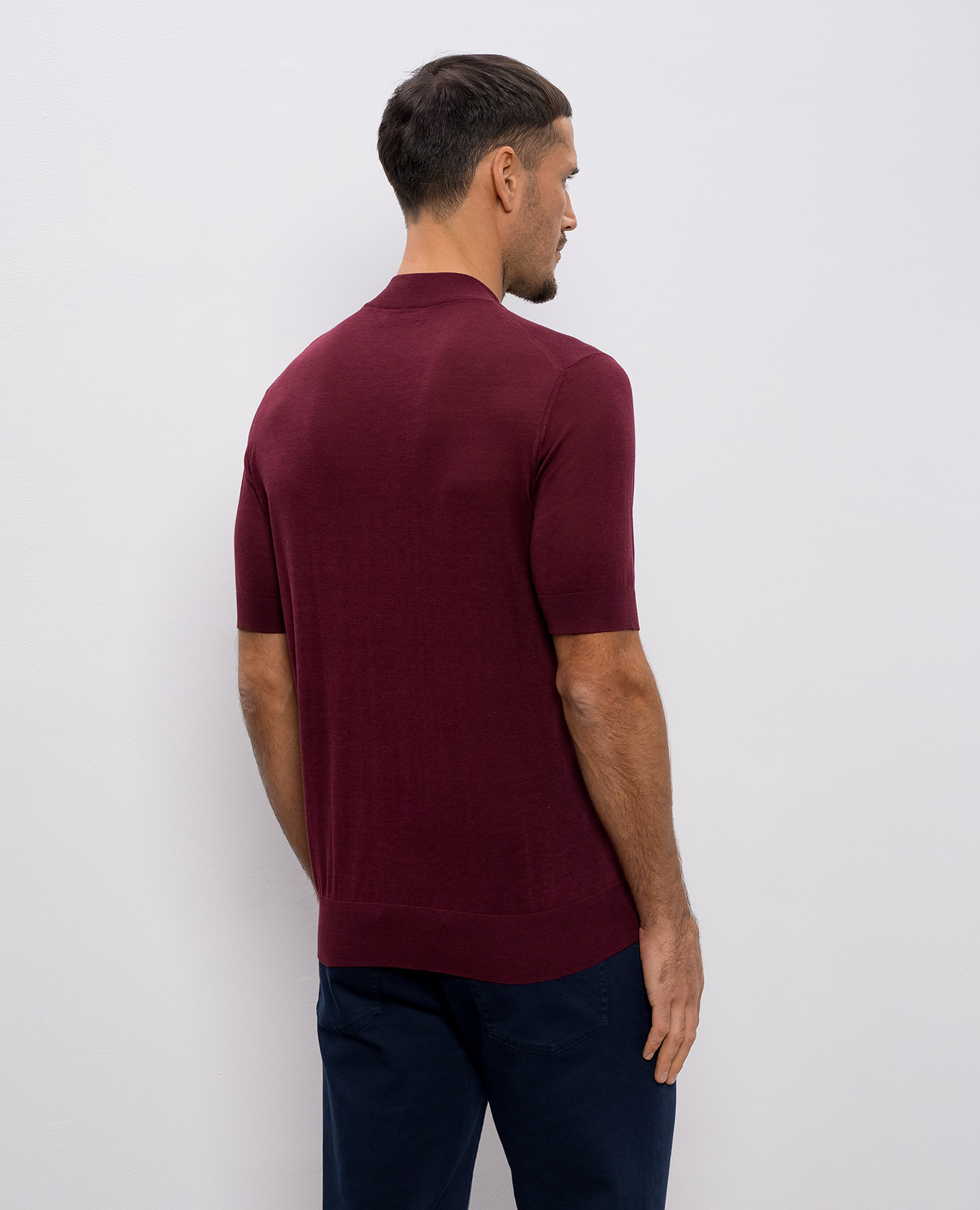 

Burgundy T-shirt with silk Brunello Cucinelli