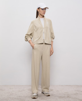 Brunello Cucinelli Beige pants with lurex MP930SN999