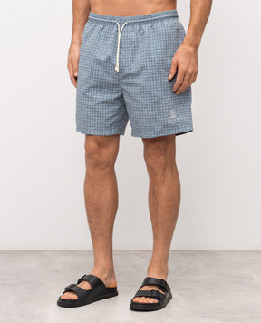 Brunello Cucinelli Blue printed swim shorts MR847043