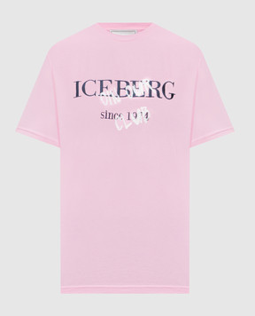 Iceberg Pink T-shirt with embroidered logo F0106325