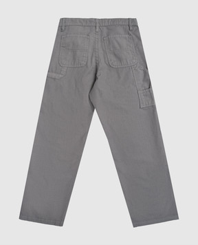 Off-White Children's gray pants with logo 44BCA009F5F001