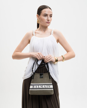 Balmain Khaki Release Bucket Bag GN0CA032TJBR