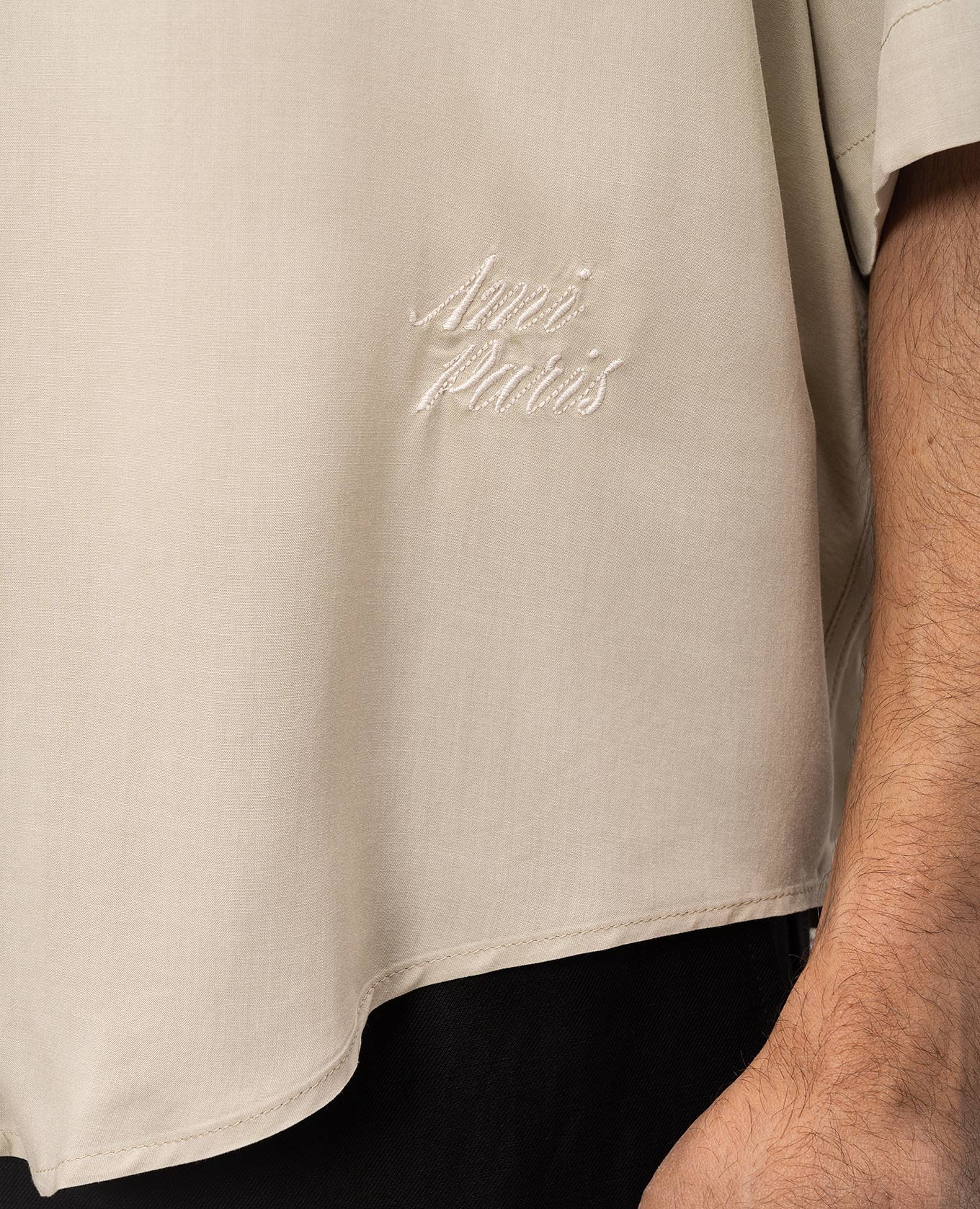 

Beige shirt with logo embroidery Ami Paris