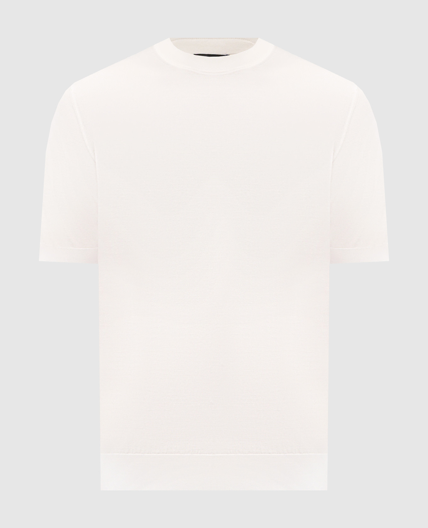 Ivory silk T-shirt with logo patch
