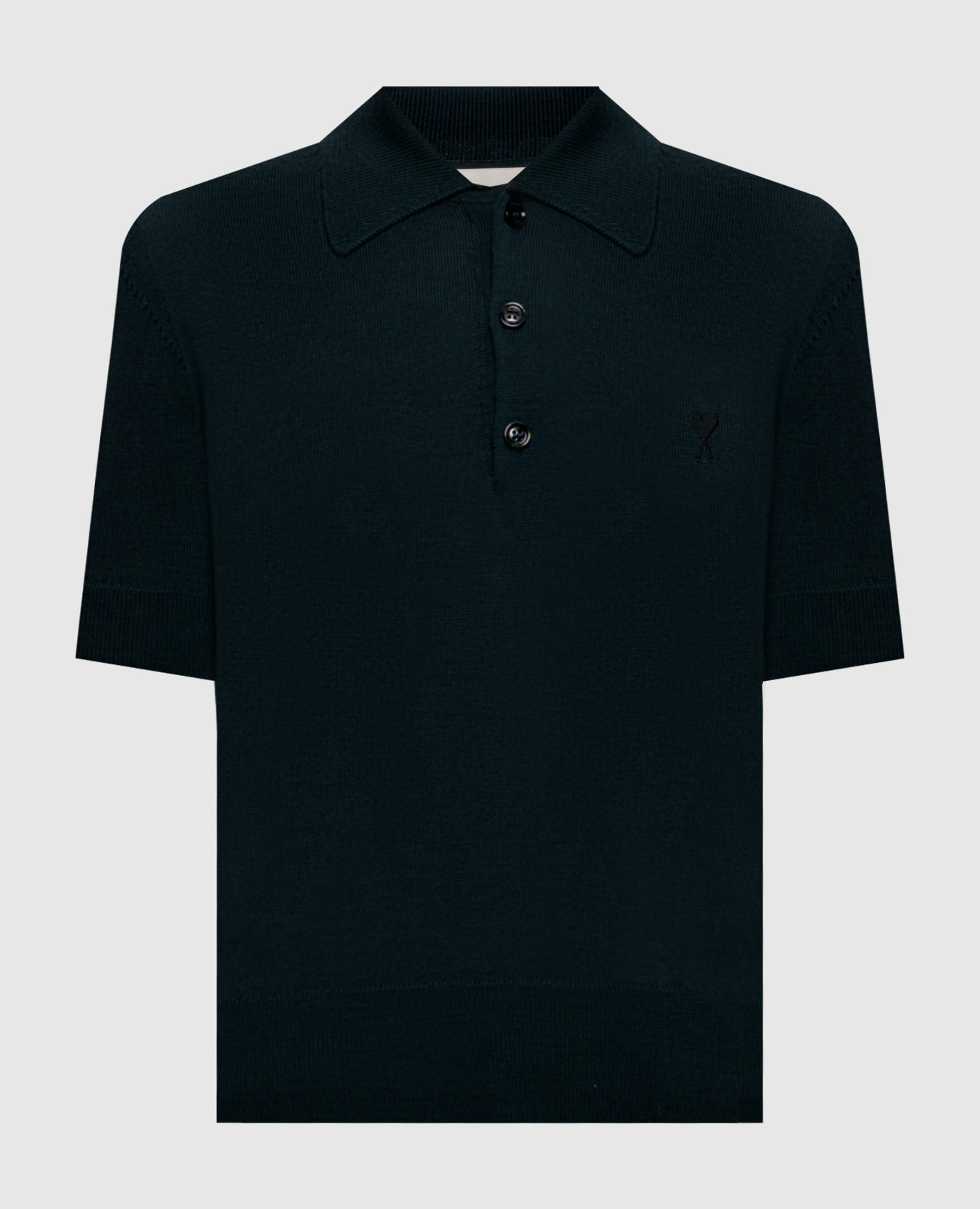 Green wool polo shirt