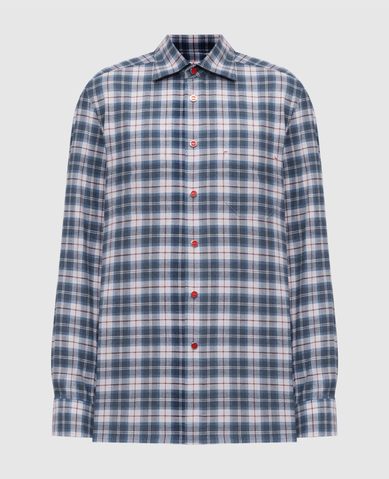 

Blue checkered shirt Kiton, Light blue