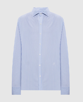 JW Anderson Blue striped shirt with monogram SH0367PG1890