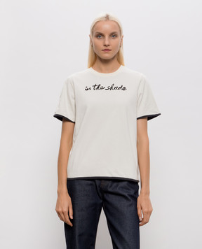 JW Anderson Ivory T-shirt with embroidered inscription JT0350PG2007