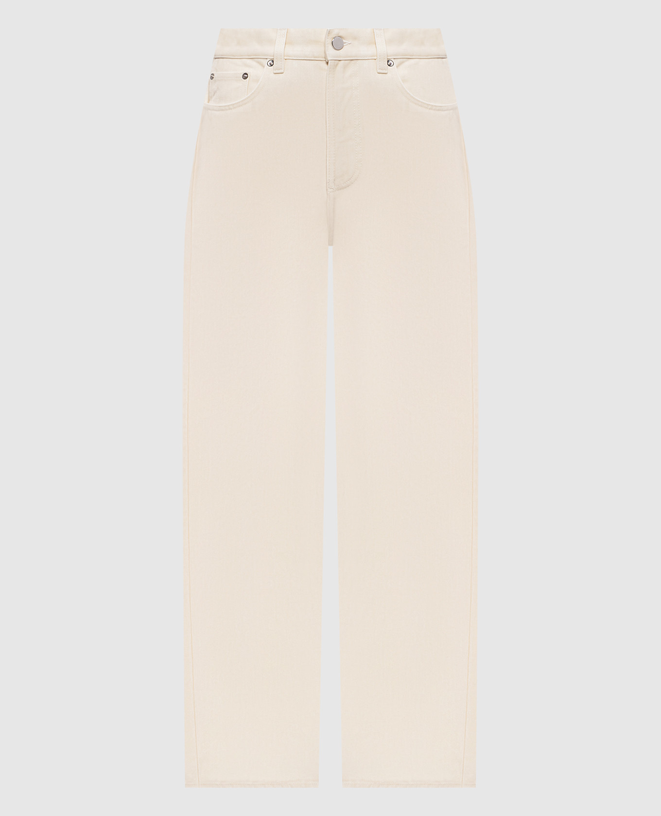 

ASMAR beige jeans with logo patch Loulou de Saison
