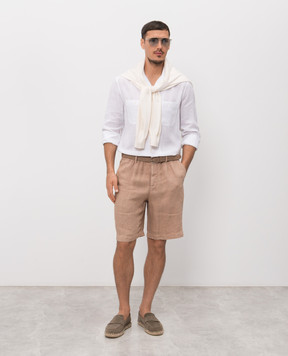 Brunello Cucinelli Brown linen shorts M243DU0065
