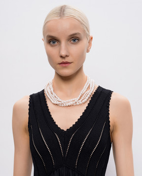 Madreperla Pink layered necklace with pearl beads 212338