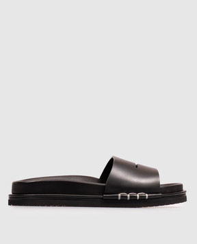 JW Anderson Black leather Fussbett flip-flops SL0017LA0232
