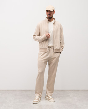 Brett Johnson Beige sports jacket with wool, linen and silk SS26J1LP193SAN