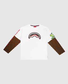 Sprayground Children's white long-sleeve Catch Bear SPY1395
