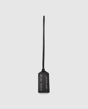 Off-White Black leather cardholder with strap OWMND01F26LT01