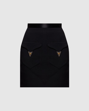 Versace Black wool skirt 10254571A18305