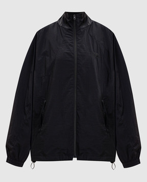 Maison Margiela MM6 Black windbreaker with logo embroidery SH0AM0083M35732