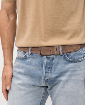 Cashmere&Whiskey Brown suede belt SUEDE