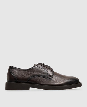 Sturlini Brown leather derby shoes with gradient effect U2600