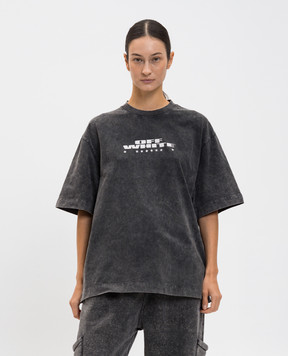 Off-White Xerox Star Grey T-Shirt with Frayed Effect 2AA134F25JER001