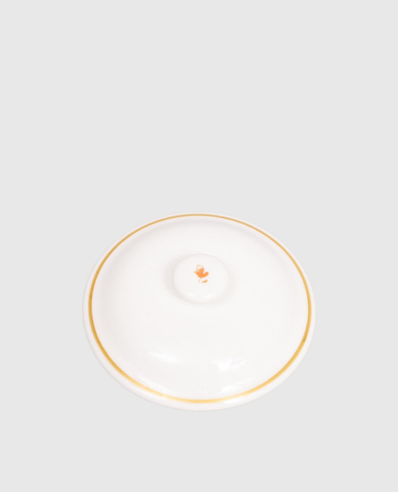 

White porcelain lid for the Striche Arancio e Oro sugar bowl Geminiano Cozzi 1765