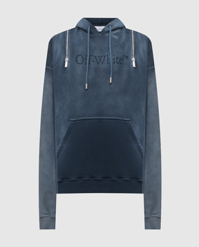 Off-White Blue hoodie with logo print 44MBB12HF5F003