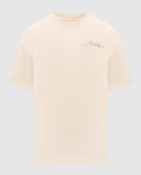 AMIRI Beige MA QUAD CHECKERBOARD T-shirt AMTOJR1172