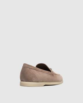 Stefano Ricci Brown suede loafers with emblem UC64G2242SDP