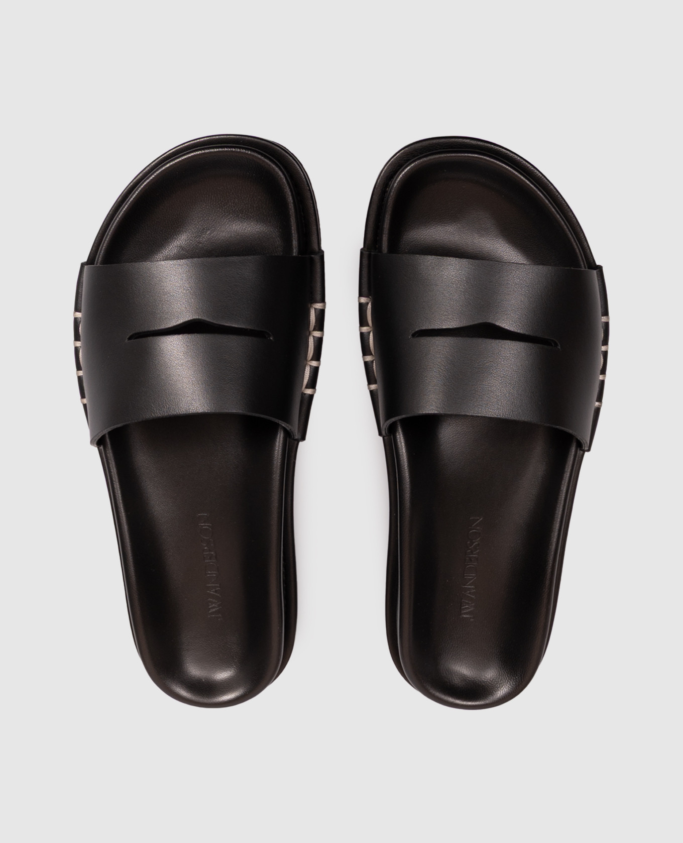 Black leather Fussbett flip-flops JW Anderson 4