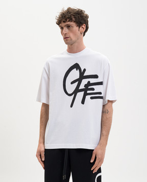 Off-White White T-shirt with Spray logo print 44MAA120S26J00L