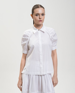 Max Mara White blouse with short sleeves MSTAMORE