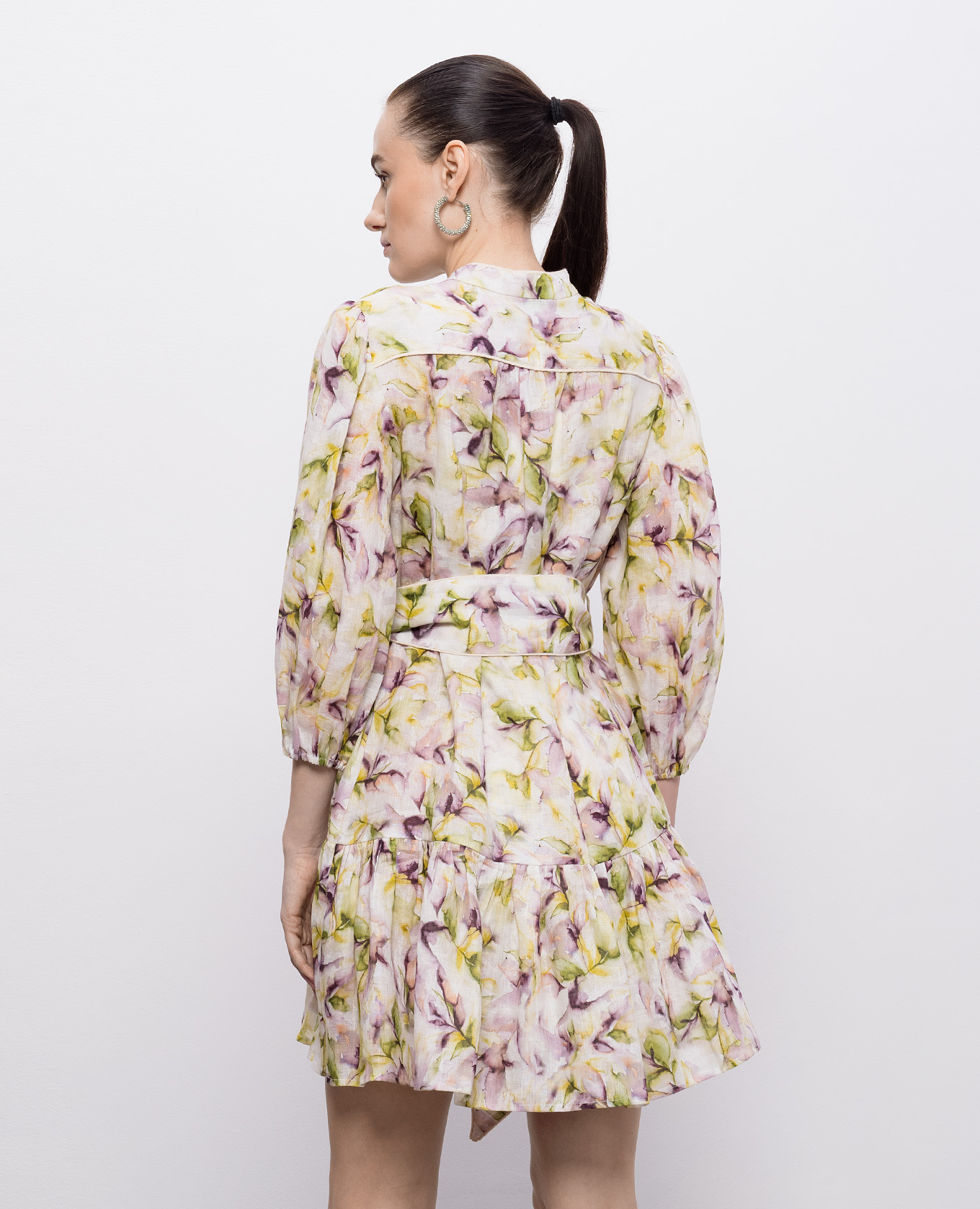 Rianne watercolor print linen dress Christy Lynn 4