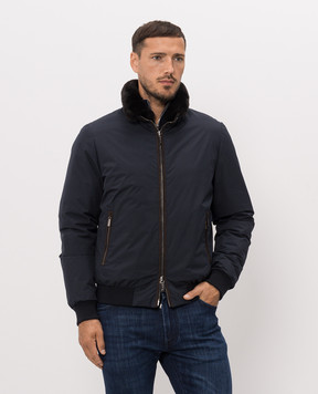 MooRER BELLATI blue down jacket with fur BELLATISTP