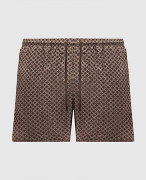 Peserico Brown logo print swim shorts R17002C0CC809