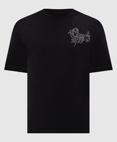 Black T-shirt with embroidered logo