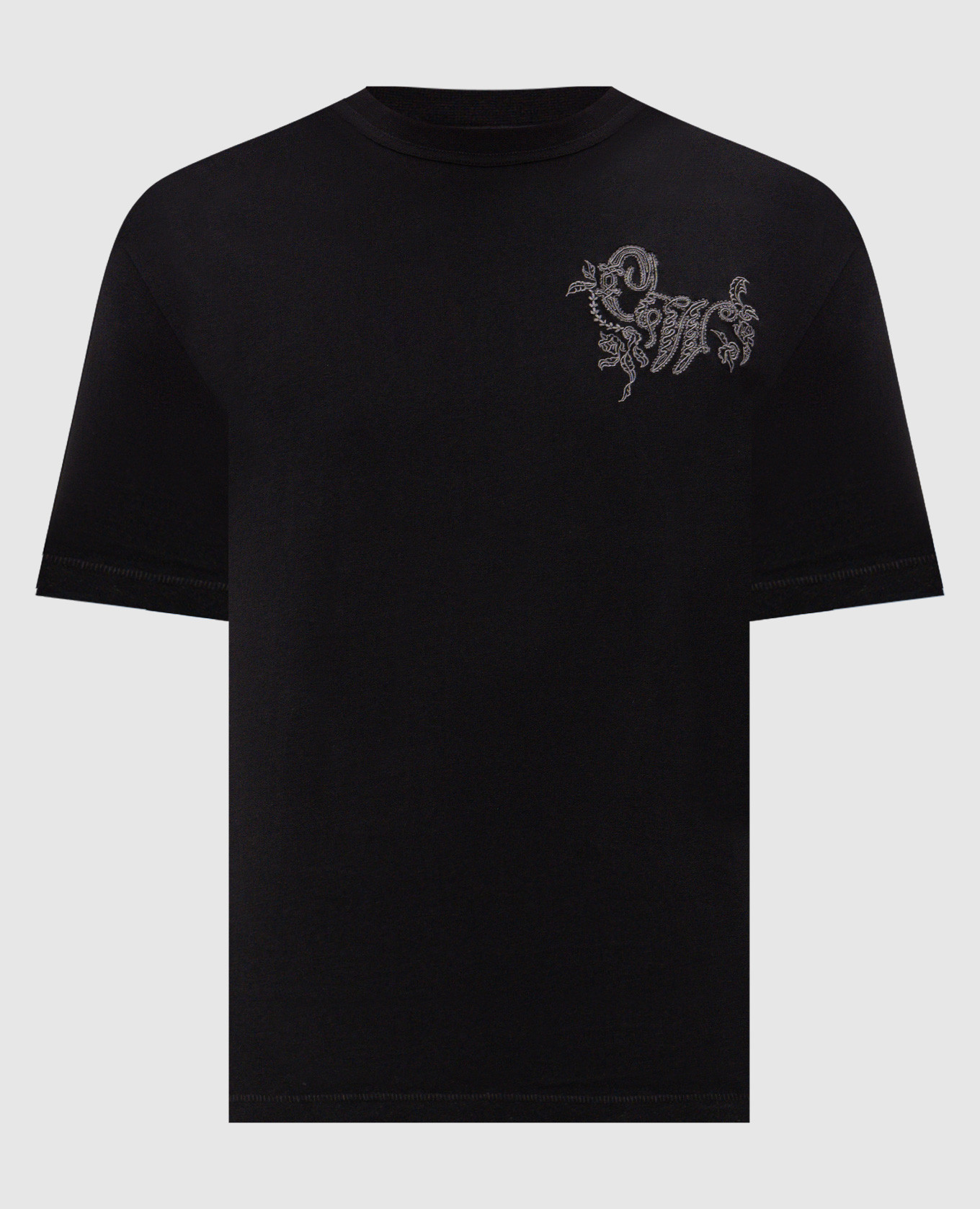 Black T-shirt with embroidered logo Off-White
