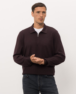 Bertolo Cashmere Purple wool and silk polo with zipper 90247300251458