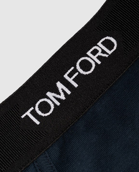 Tom Ford Blue briefs with logo pattern T4LC11040