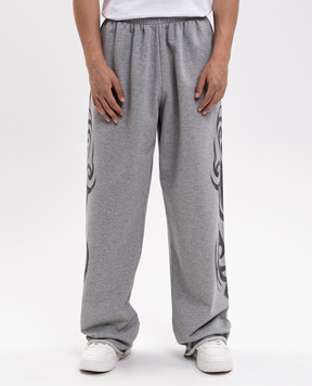 Vetements Grey melange printed sweatpants MH27SP152G