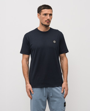 Stone Island Blue t-shirt with logo patch L1S152100027S0013