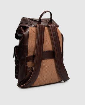 Brunello Cucinelli Brown leather backpack MBCIBU325