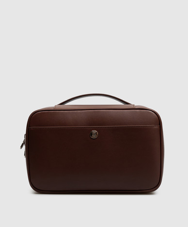 Brown leather vanity case