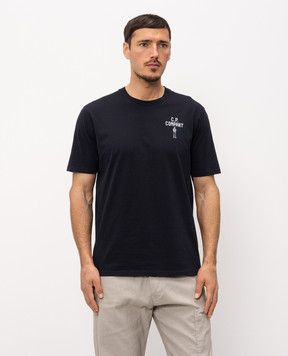 C.P. Company Blue t-shirt with logo print MTS174A110579W