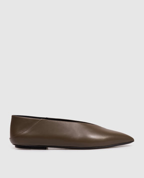 Sergio Rossi Brown leather Beak ballet flats B14650MMVN13