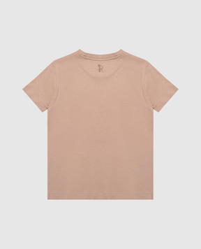 Stefano Ricci Children's brown T-shirt with embroidered logo YNH6101510803