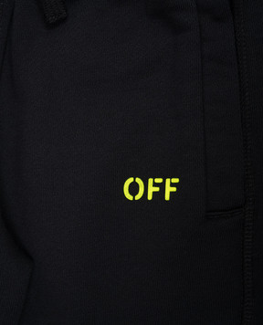 Off-White Children's black shorts with Off print 44BCI001S26F002