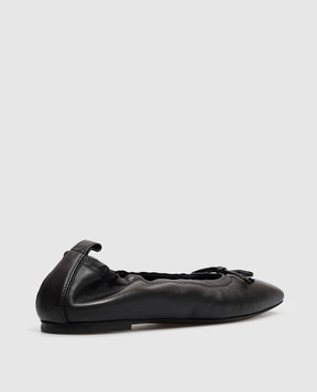 AGL Black leather ballet flats MEMY MEMYBALLET
